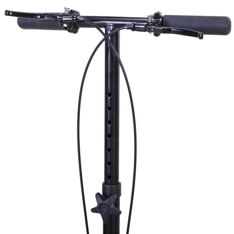 HOMCOM Medical Foldable Steerable Leg Knee Walker Scooter with Basket Attachment - Black