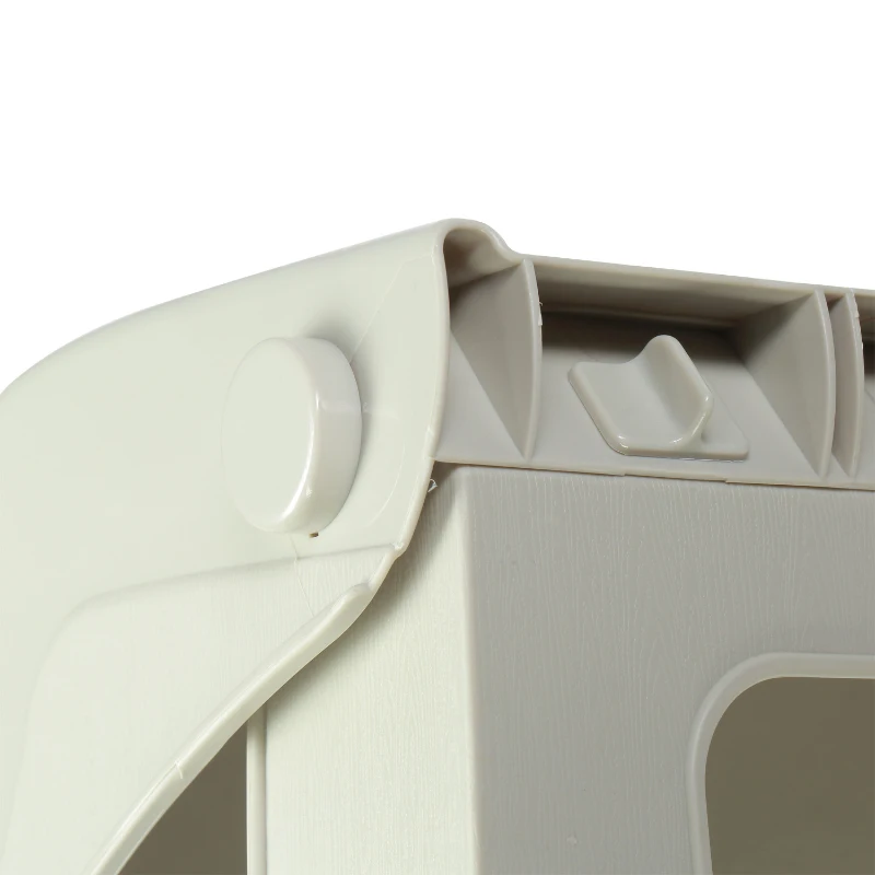 Open Box PawHut 3 Step Portable Folding Pet Stairs Ramp Easy Climb Step Stool With Anti-Slip Mat - Cream White