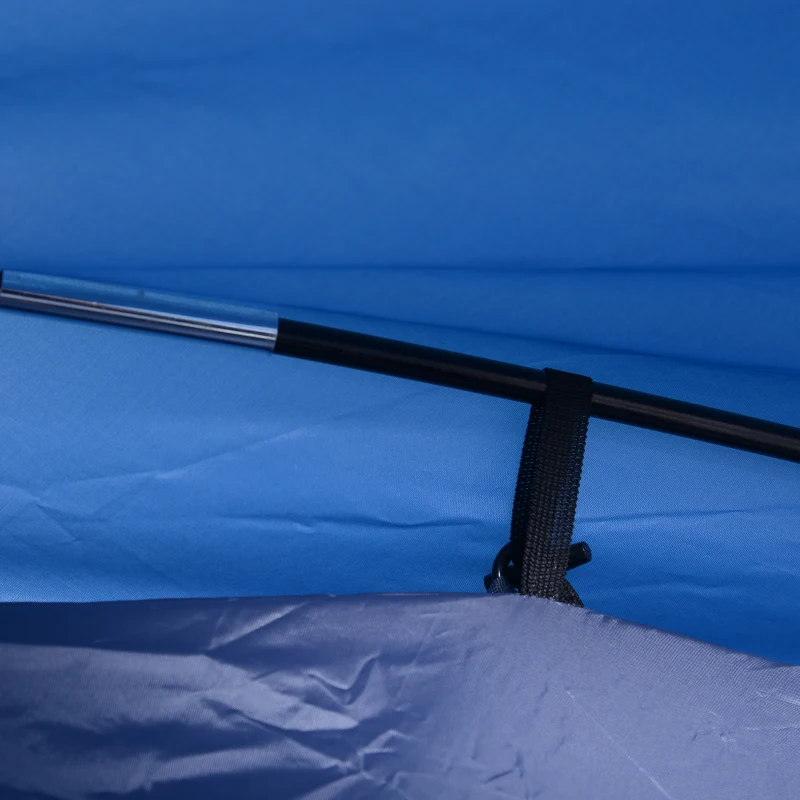 Outsunny Double Layer Camping Tent 2 - 4 Person Portable Folding Dome Shelter Hiking Travel Tent Blue