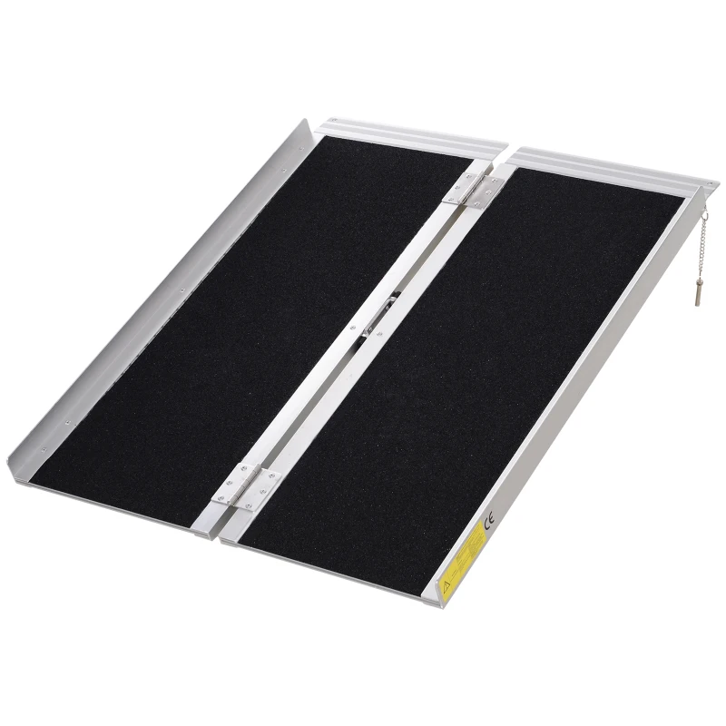 HOMCOM 3' Aluminum Double Folded Wheelchair Ramp W/ Carry Handle Lightweight