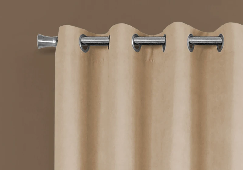 Monarch 54" x 95" Room Darkening Washable Micro Suede Curtain Panels (Set of 2) - Beige