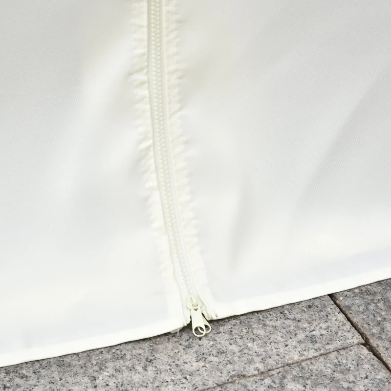 Outsunny 10' x 12' Hardtop Patio Deluxe Steel Gazebo Garden Sun Shelter Aluminum Frame Heavy Duty Outdoor Hardroof Pavilion with Curtains and Netting Beige