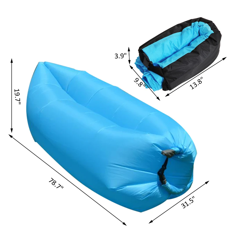 Outsunny Inflatable Fast Lazy Bed Sleeping Camping Bag Beach Hangout Couch Wind