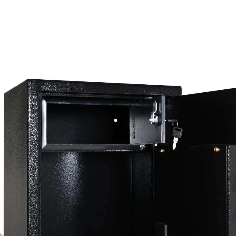 HomCom 56" Steel Electronic 5 Rifle Gun Security Cabinet w/Digital Keypad, Keys,Padded Interior- Black