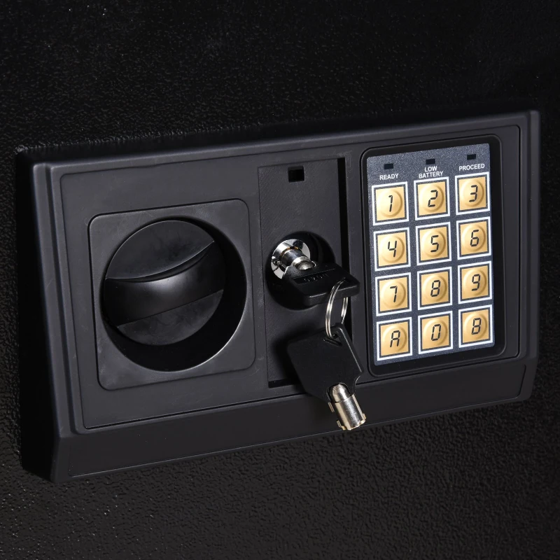 HomCom 56" Steel Electronic 5 Rifle Gun Security Cabinet w/Digital Keypad, Keys,Padded Interior- Black