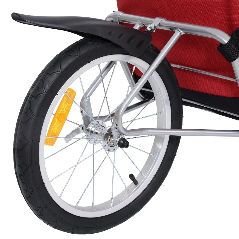 Aosom Single Wheel Foldable Bicycle Cargo Trailer - Red