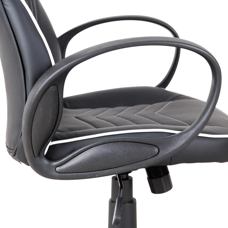Vinsetto Executive PU Leather Rocking Office/ Gaming Chair Adjustable Padded Seat with Wheels Black/White