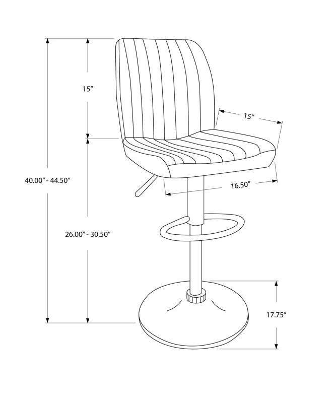 Monarch 2 Piece Contemporary PU Leather Vertical Ribbed Seat Chrome Base Hydraulic Lift Swivel Barstool Chair Set - White Finish