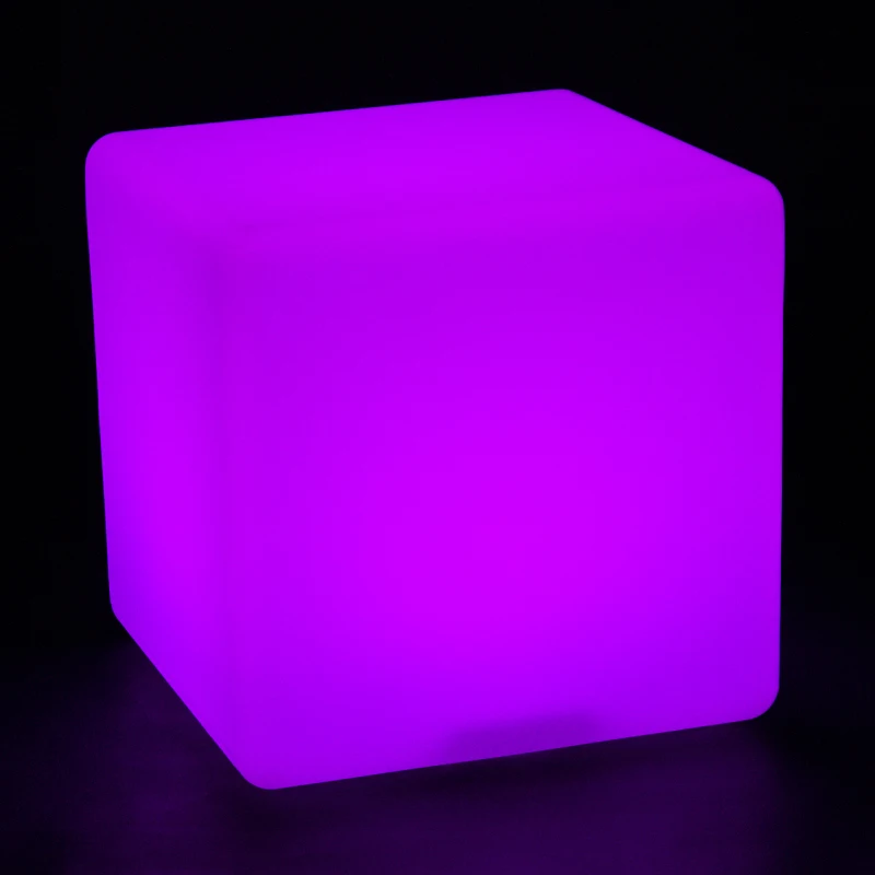 HOMCOM 16" RGB Led Cube Light Waterproof Rechargeable Adjustable Color Changing Tesseract Mood Lamp With Remote Control