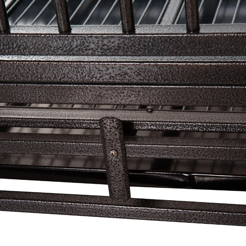 PawHut 42" Heavy Duty Dog Crate Metal Cage Kennel with Lockable Wheels, Double Door and Removable Tray, Brown