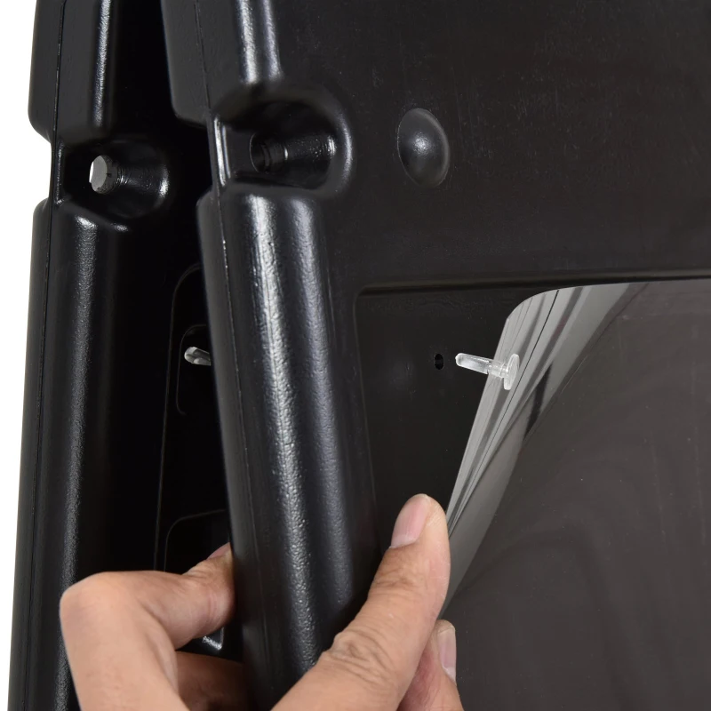 Vinsetto 22" x 28" Plastic Folding A-Frame Sandwich Board Sidewalk Sign with Weighted Tank & Weatherproof Design, Black