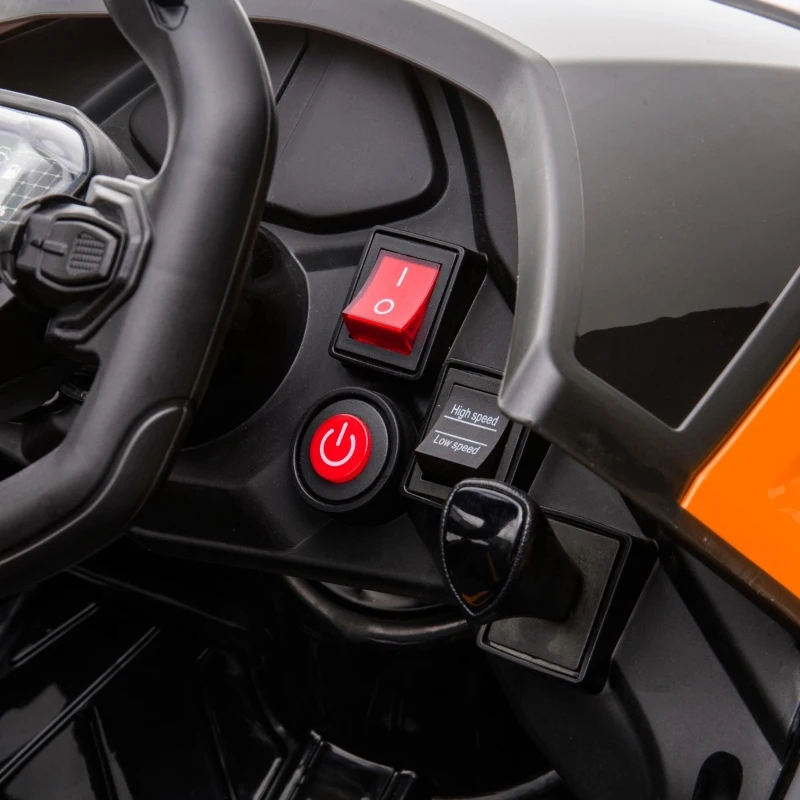 Aosom 12V Electric Ride-on Car, Licensed Lamborghini V12 Vision Gran Turismo Battery-Powered Ride-on Toy with Remote Control, Bluetooth, Music, LED Lights, for 3-6 Year Old Boys and Girls, Orange