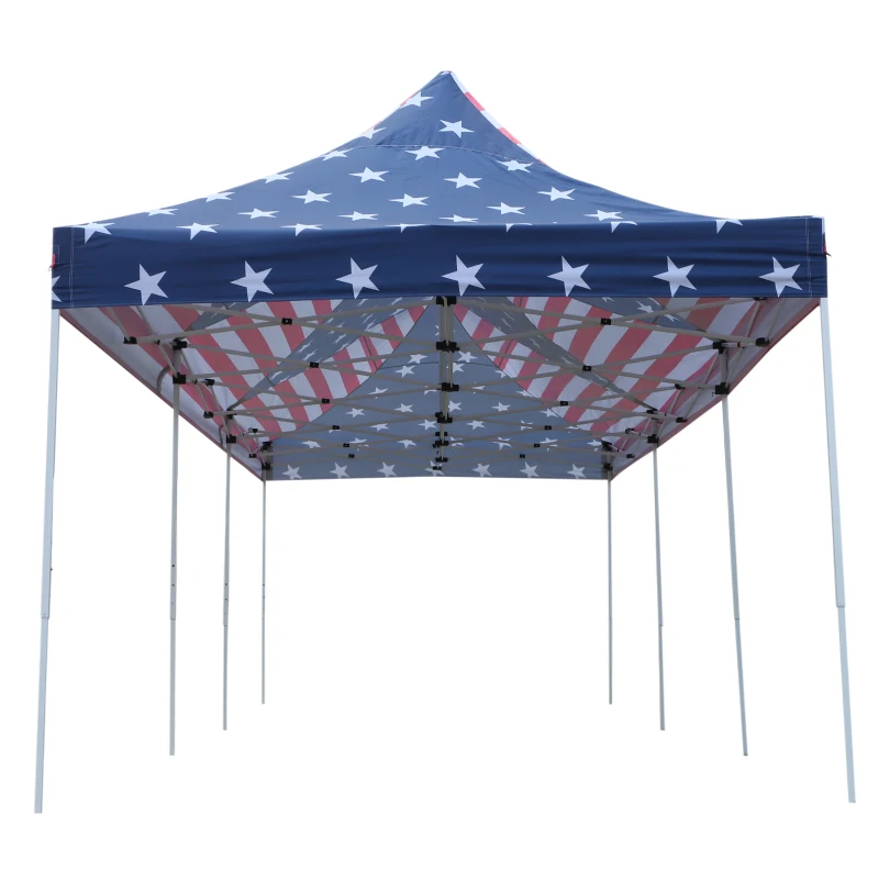 Outsunny 29' x 10' Pop Up Canopy Party Wedding Event Tent with Carrying Case - American Flag