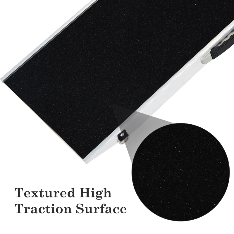 PawHut 72" Portable Bi-Fold Folding Vehicle Pet Ramp for Large Dog or Animals with Safety Lock & Convenient Carry Handle