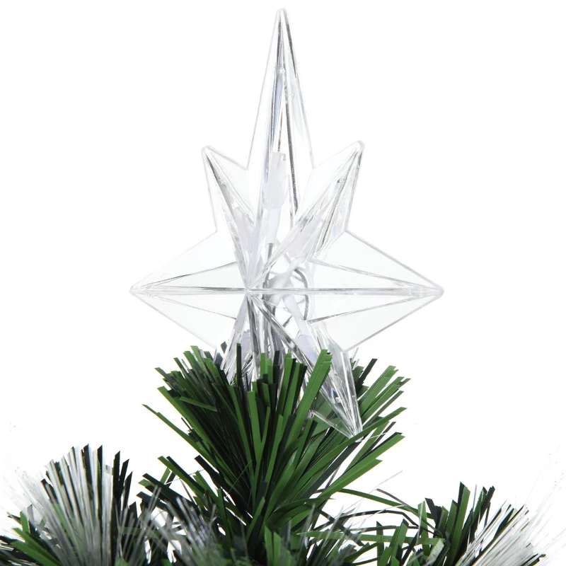 HOMCOM 6ft Artificial Tree Multi-Colored Pre-Lit Holiday Christmas Decoration