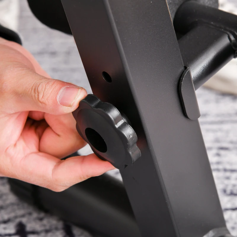 Soozier Foldable Multifunctional Sit Up Dumbbell Bench Adjustable Exercise with Resistant Rope for Home, Office and Gym, Black