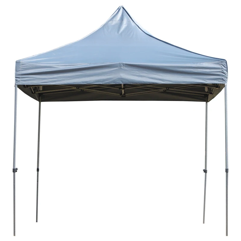 Outsunny 10' x 15' Pop Up Canopy Gazebo with 3-Level Adjustable Height, Wheeled Roller Bag, UV Fighting Roof, Grey