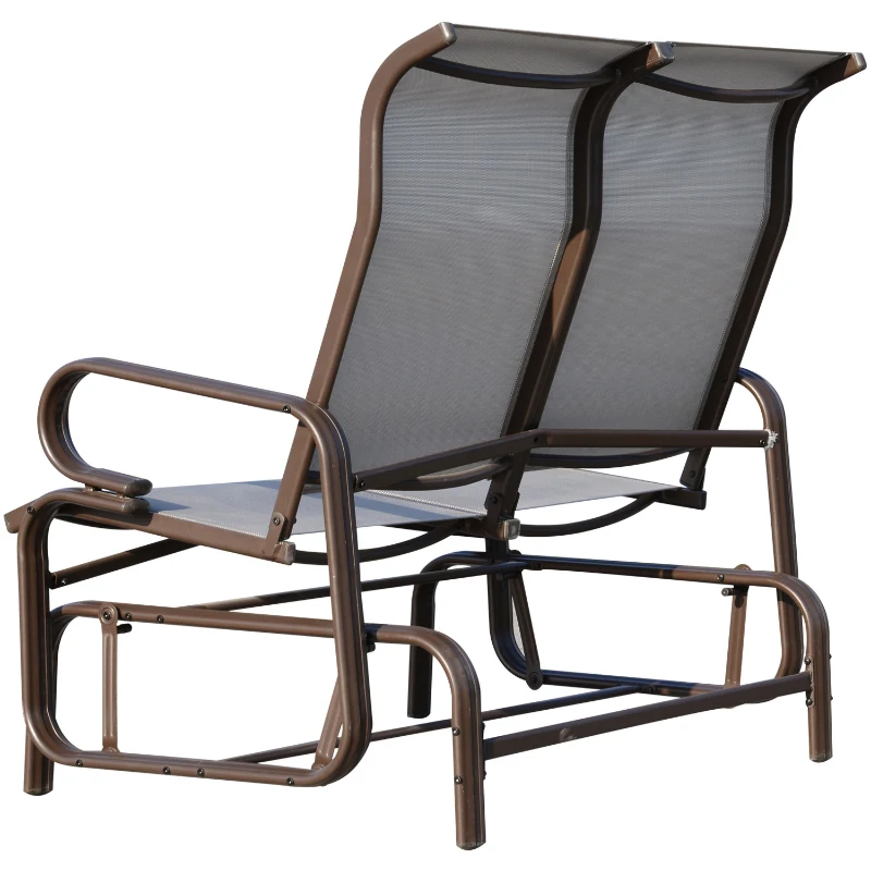 Outsunny Double Seat Glider Garden Bench Rocking Chair Porch Furniture Patio Swing Lounger