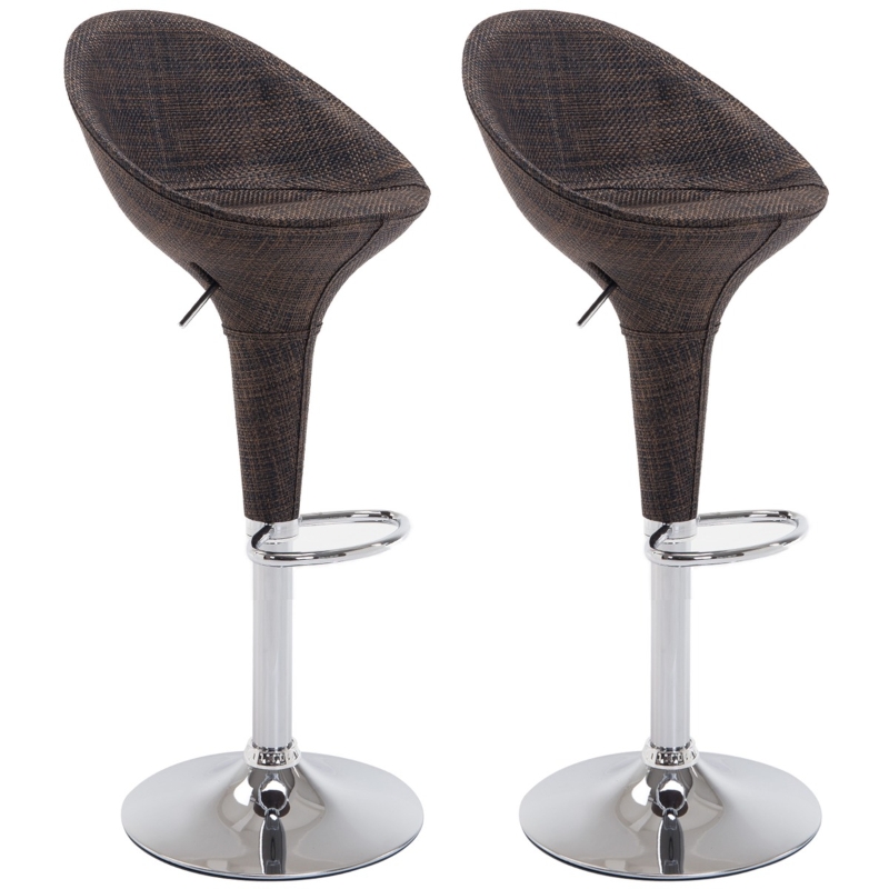 HOMCOM 2pc Wicker Style Sling Fabric Chrome Bucket Seat Patio Bar Stool Spa Pool