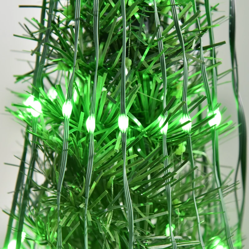Outsunny 5ft Tall Pre-lit Slim Artificial Outdoor Christmas Tree Easy Assembly Pull Up Pop Out Yard Decoration with 234 Multi-Color LED Lights
