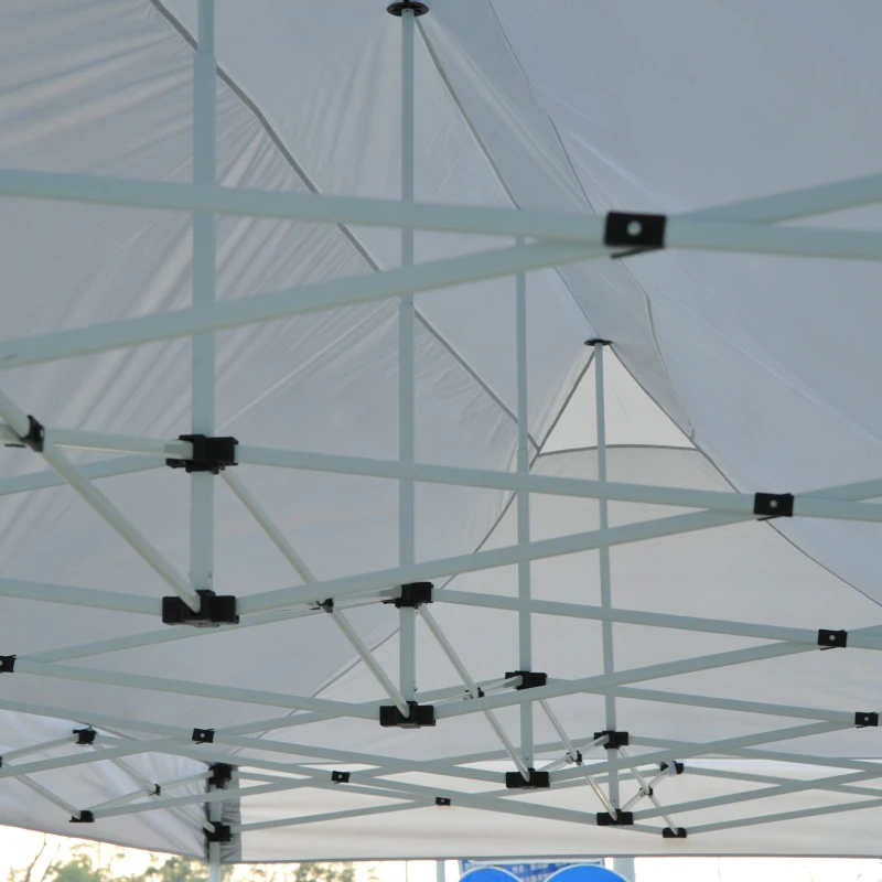 Outsunny 29'x10' Pop Up Party Tent Foldable Garden  Event Canopy Outdoor Activity Sun Shade Shelter Easy Portable with Wheeled Carrying Bag White