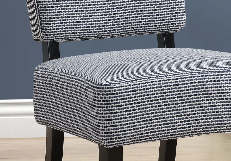 Monarch Contemporary Two-Tone Abstract Dot Pattern Accent Slipper Chair - Light / Dark Blue
