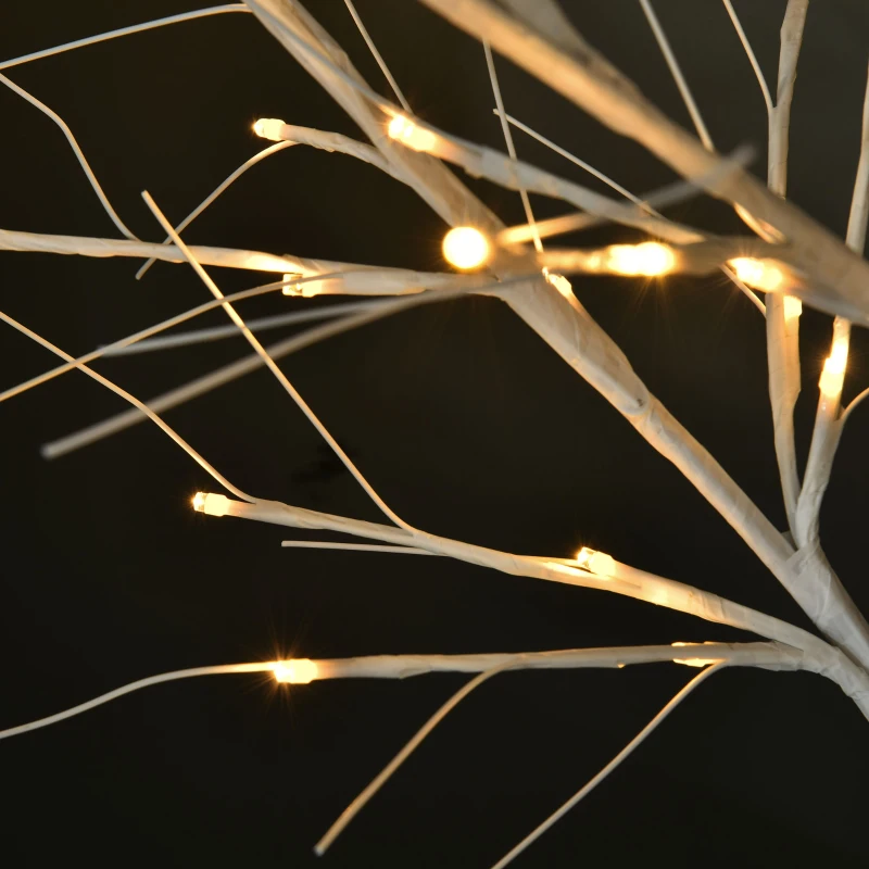 Outsunny 6Ft Birch Tree Fairy Light with 8 Light Modes and 88 LED Warm White Lights, Garden Decorative Lighted Twigs Tree for Festival, Party, Christmas, Indoor/Outdoor Use