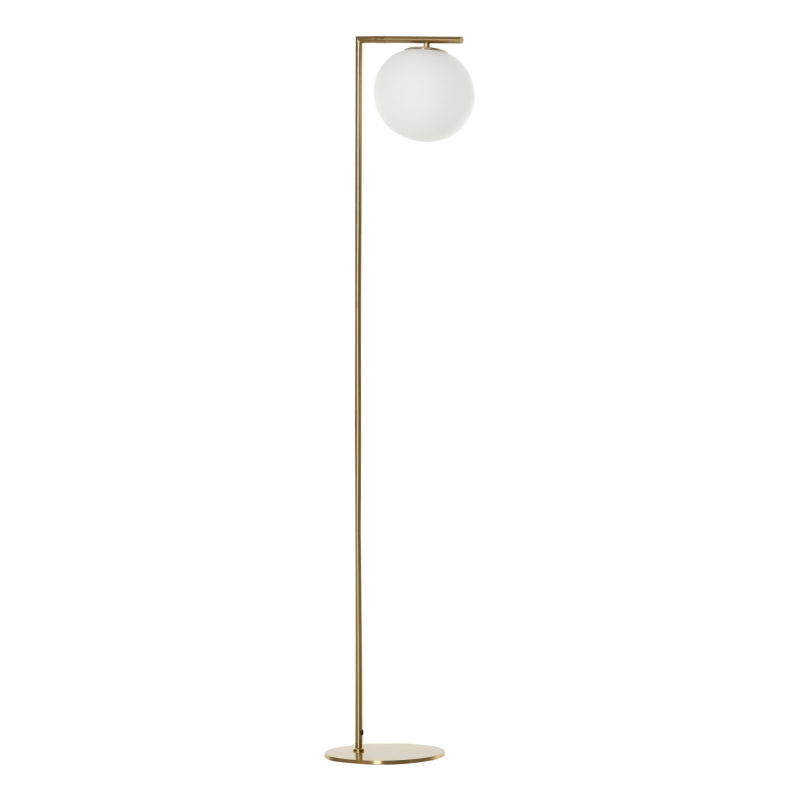 HOMCOM Modern Standing Floor Lamp Metal Bedroom Light w/ 350° Adjustable Shade, Gold