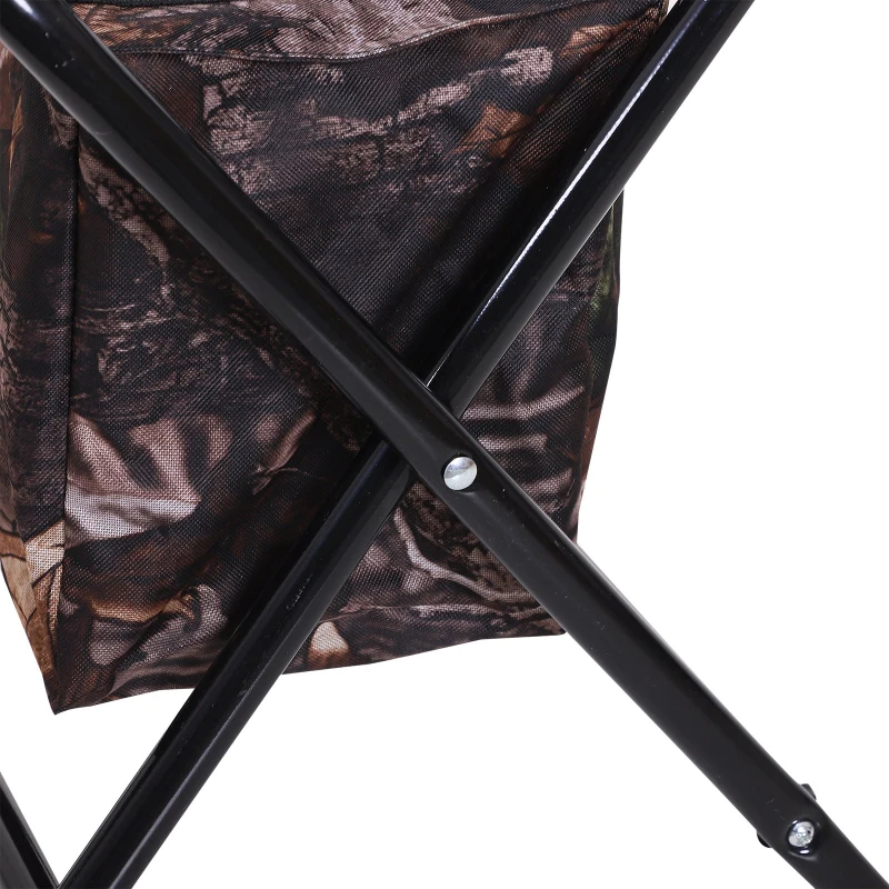 Outsunny Folding Lightweight Stool Chair w/ Zippered Storage Bag and Padded Seat Camouflage Cloth Outdoor Garden