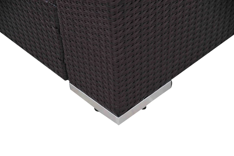 Outsunny 7pcs Rattan Sofa Set Outdoor Wicker Sectional Set Garden Patio Furniture Reclining Seat Ottoman w/ Pillow and Cushion Aluminum Frame