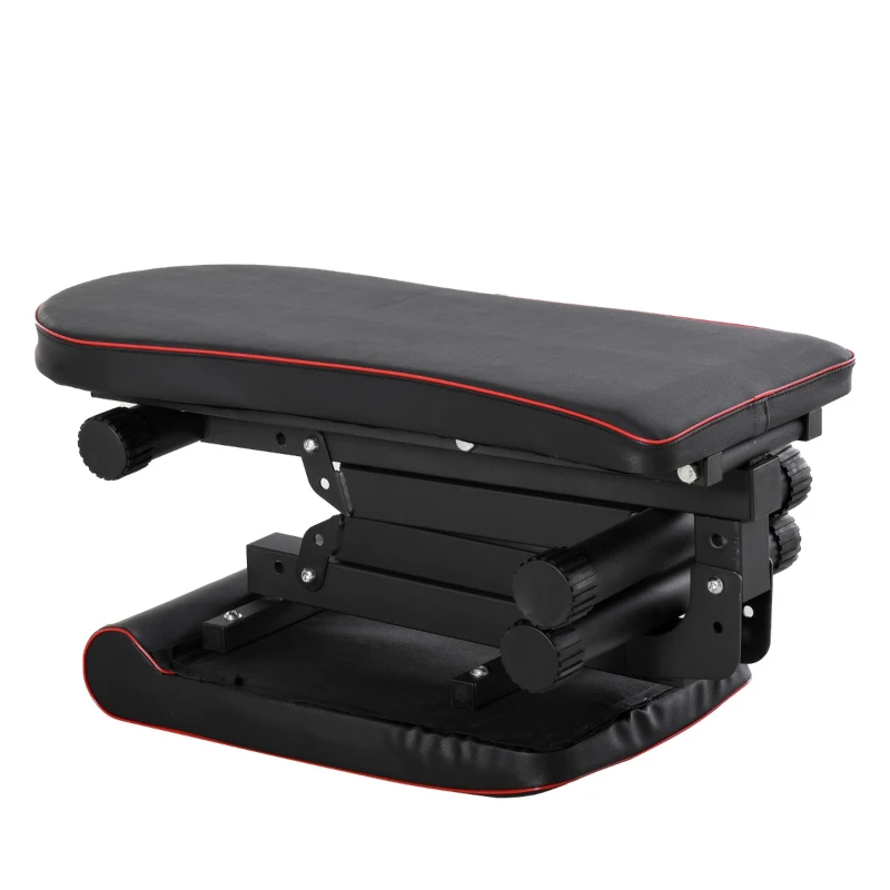 Soozier Foldable Multifunctional Sit Up Dumbbell Bench Adjustable Exercise with Resistant Rope for Home, Office and Gym, Black