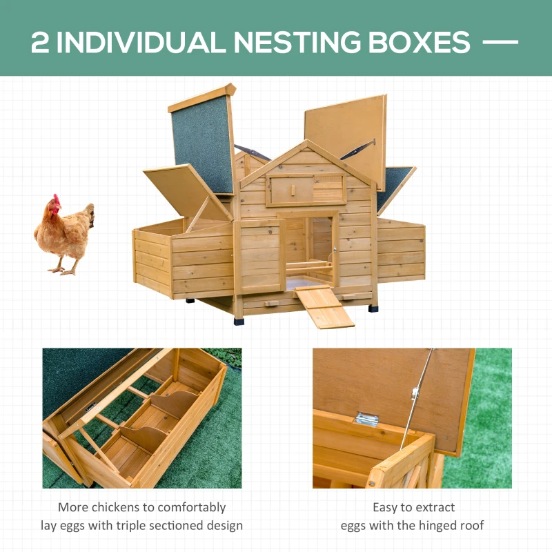 PawHut Wood Chicken Coop Poultry Hen House w/ nesting box Backyard