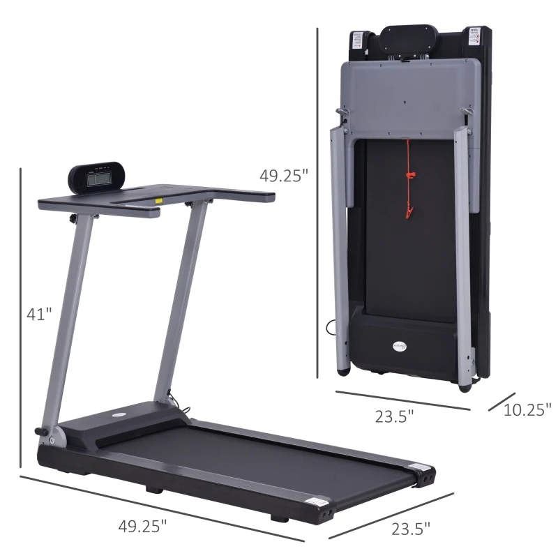 Soozier Foldable Electric Motorized Treadmill Running Machine with 12 Pre-Set Programs 7.5 MPH Max Speed LCD Display for Home Use - Black