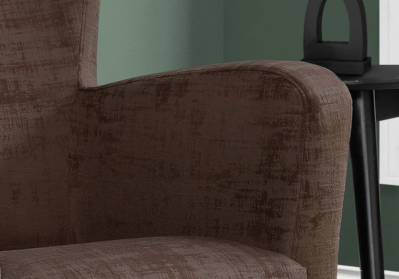 Monarch Europa Brushed Velvet Wing Back Accent Chair - Brown