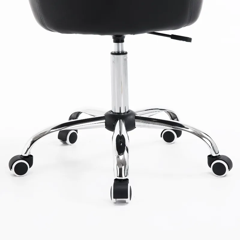 HOMCOM Rolling Swivel Salon Stool Adjustable Hydraulic Tattoo Spa Massage Bucket Chair  PU Leather with Back Rest
