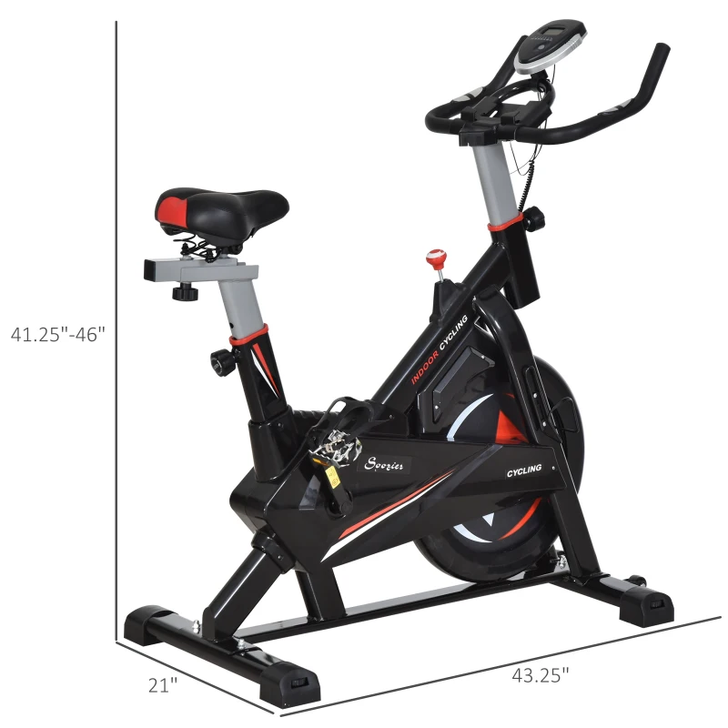 Soozier Stationary Exercise Training Bike Indoor Cycling Bike w/ LCD Monitor