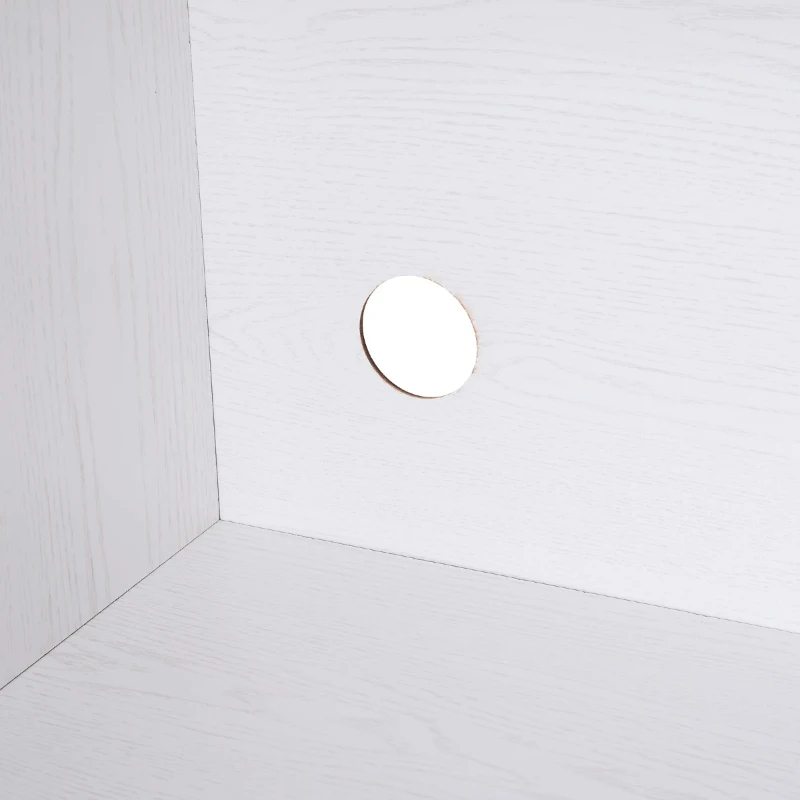 HOMCOM Microwaves Cart on Wheels with Storage Shelf and Cabinet White Oak Grain Color