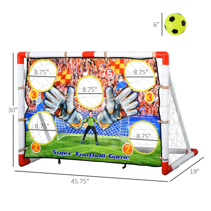HOMCOM 2-in-1 Portable Soccer Goal for Children for Indoor/Backyard Training Practice w/ Target Net