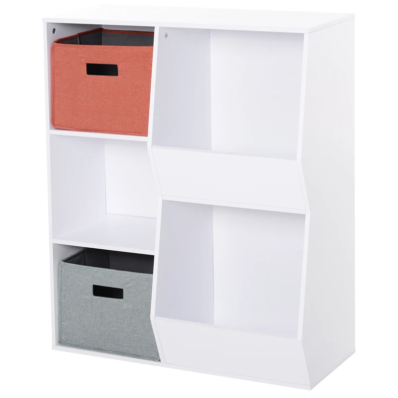 HOMCOM 3 Wooden Shelf Storage Organizer Children and Students