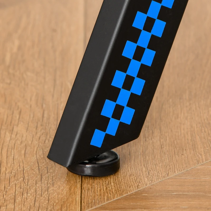 HOMCOM 43" Racing Style Gaming Desk with Multi-Colored K Steel Frame Design and Headset Side Hook, Black/Multi