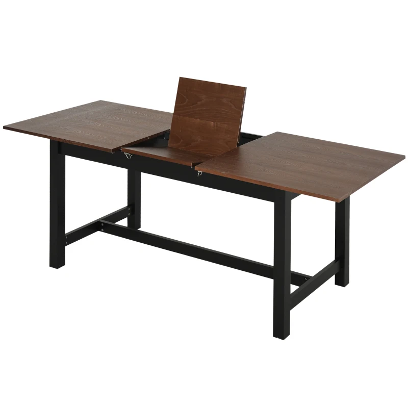 HomCom Expandable Folding Kitchen Dining Table with Elegant Natural Wood Design & Sturdy Construction - Walnut