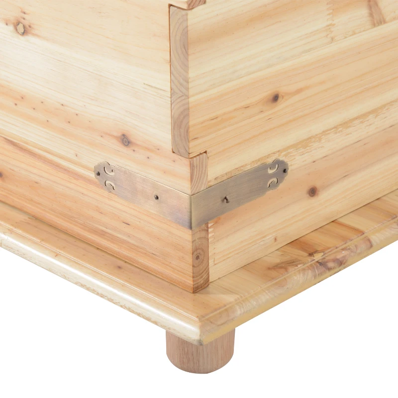 HOMCOM Wooden Storage Trunk Box Crate Case Craft Organizer Home