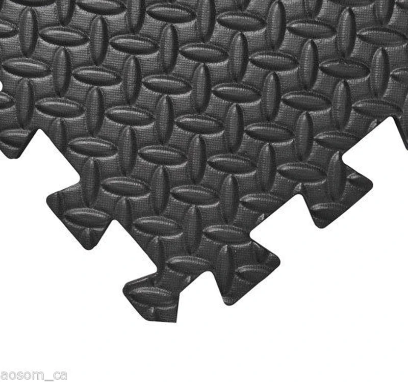 HOMCOM 24sqft Interlocking Floor Mats Exercise EVA Foam GYM - Set of 6- Black