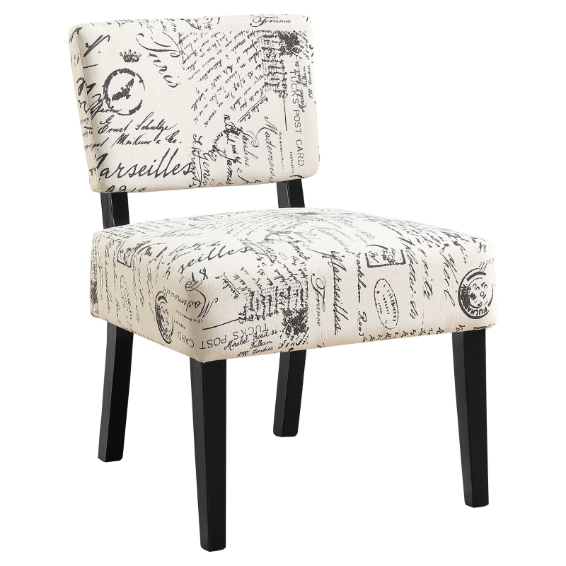 Monarch Contemporary Accent Slipper Chair - Vintage French Fabric