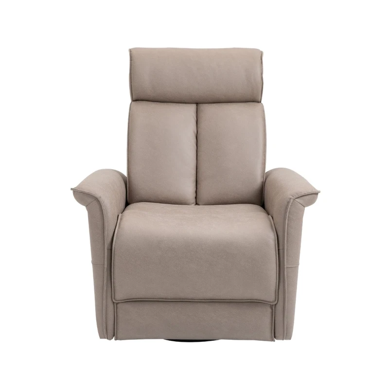 HOMCOM Modern Electronic Power Recliner with 360 Swivel Rotation, USB Charging Port and Footrest, Brown