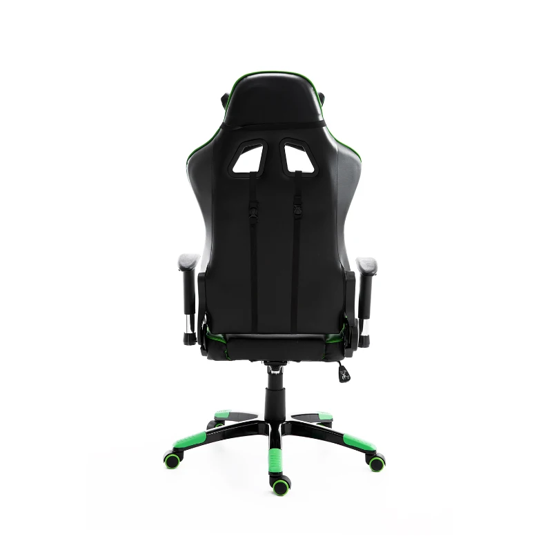 HOMCOM Executive Gaming Racing Office Chair with Waist Neck Cushions 360° Swivel (Green/Black)