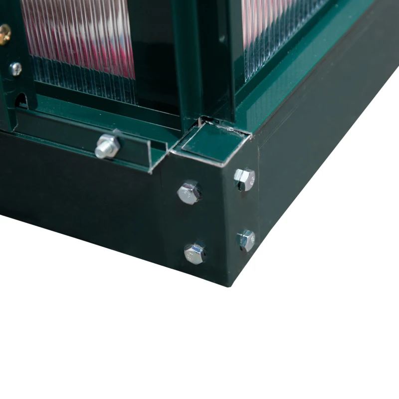 Outsunny Walk-In Garden Greenhouse Aluminum Polycarbonate with Roof Vent for Plants Herbs Vegetables 6' x 4' x 7' Green