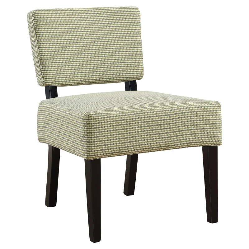 Monarch Contemporary Two-Tone Abstract Dot Pattern Accent Slipper Chair - Light / Dark Green