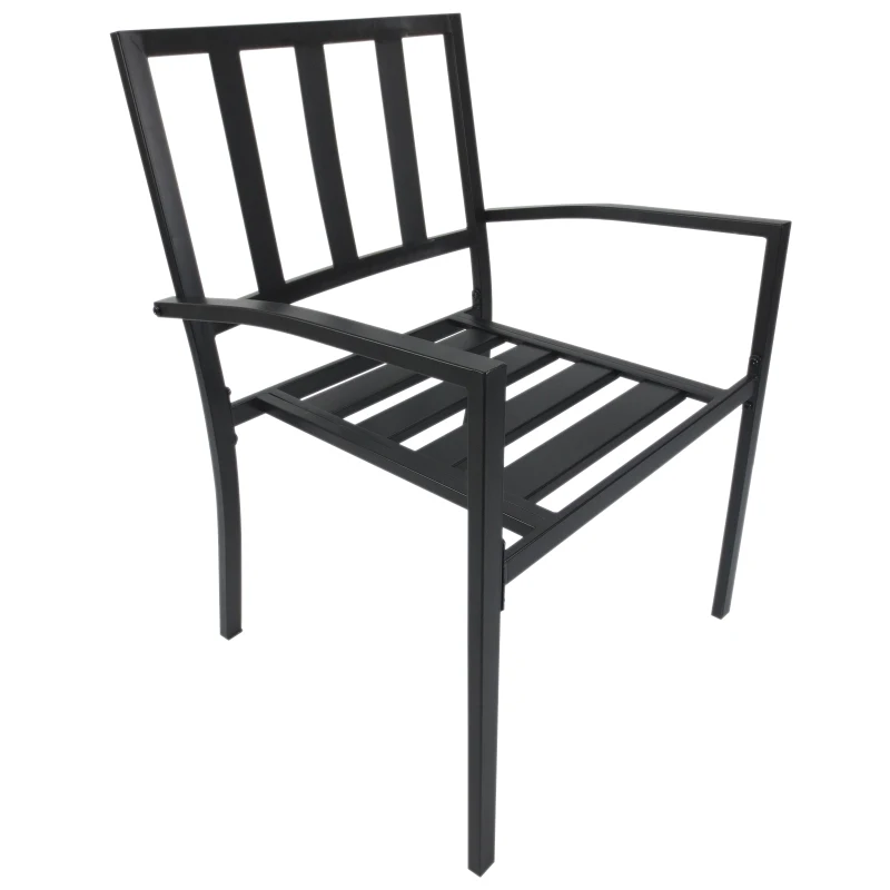 Outsunny 3pcs Outdoor Bistro Set Table and Chair Set Black
