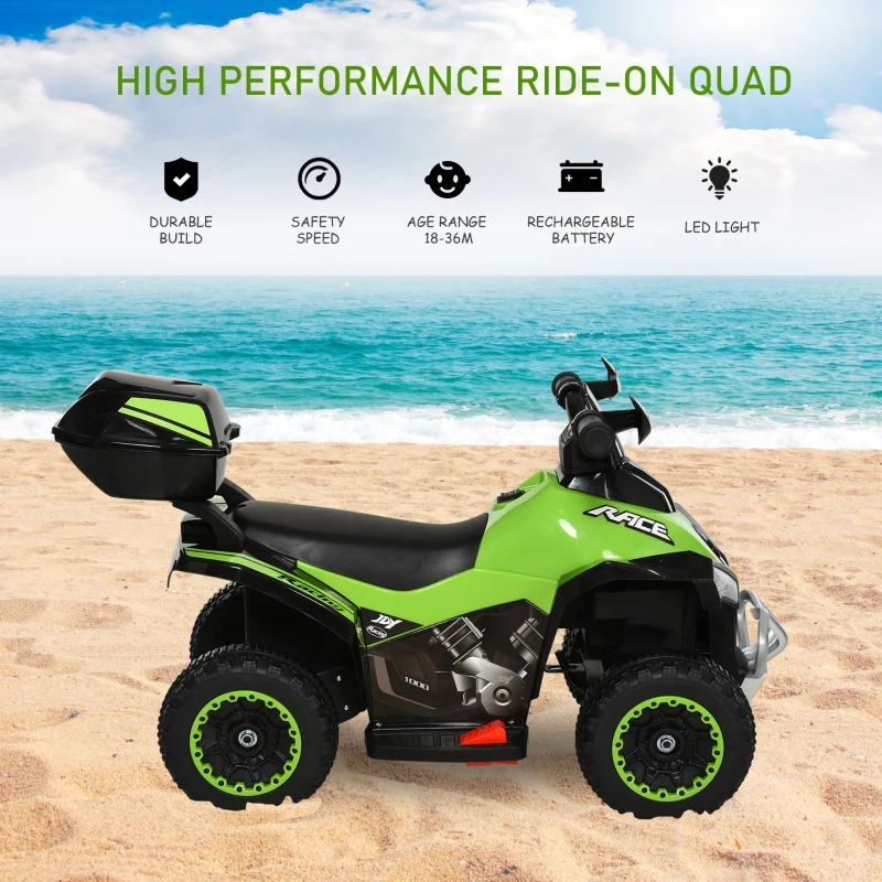 Aosom Kids ATV Motorcycle Quad Car Battery Powered Electric Ride On for 18-36 Months